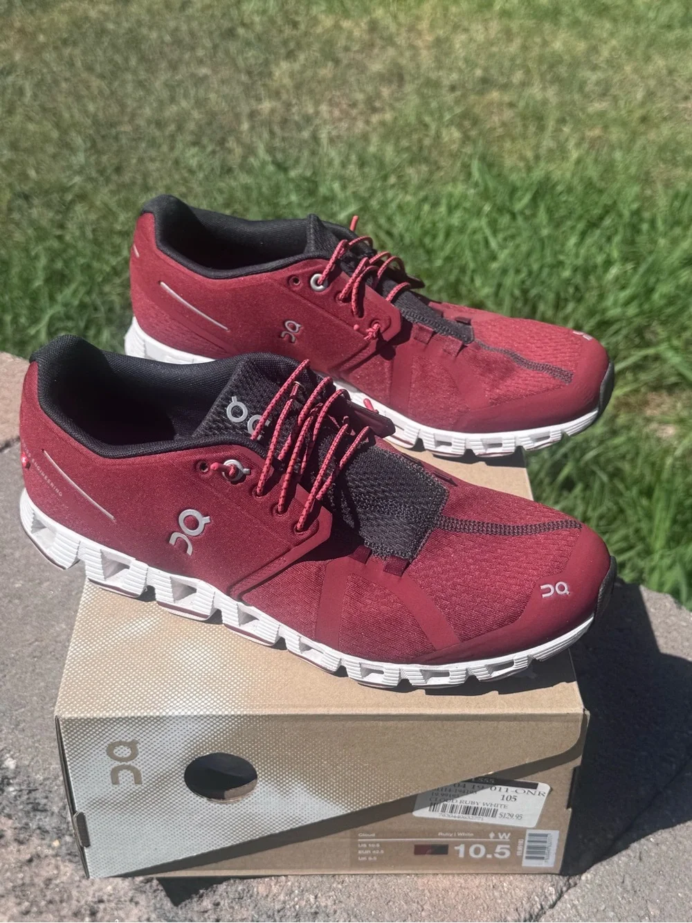 On Cloud Women’s Athletic Shoes - Ruby Rust White